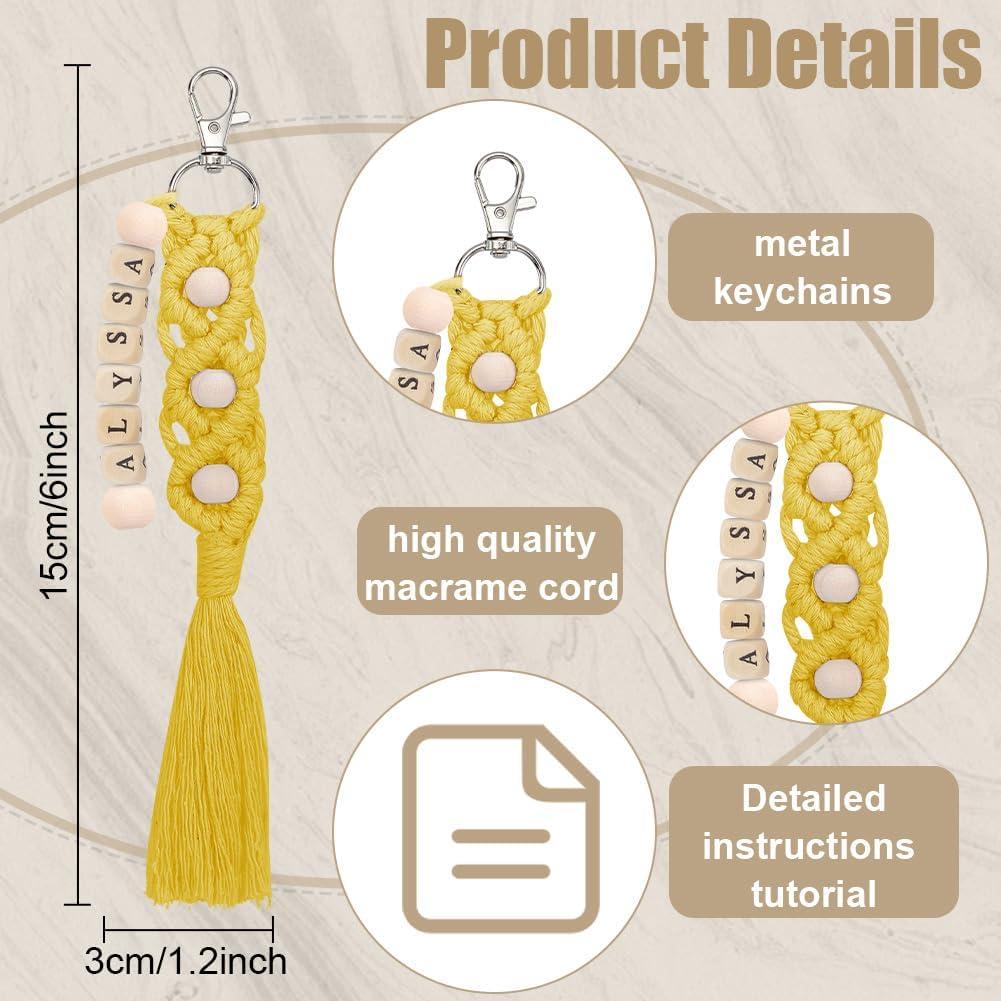 Kit de llavero de macramé DIY ACRNIGHEET 10 piezas para adultos