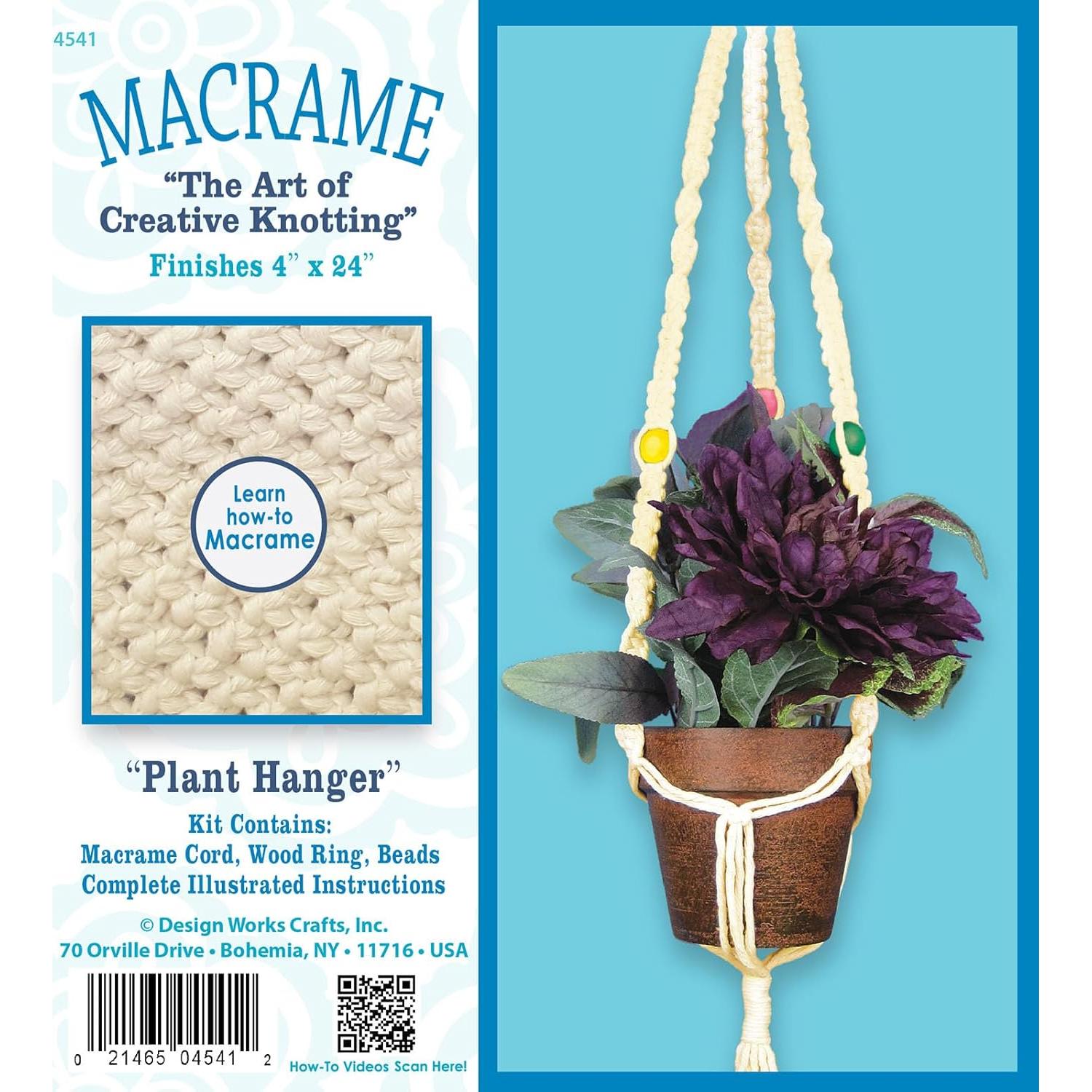 Kit de Macramé para Colgar Plantas Design Works 10x60 cm