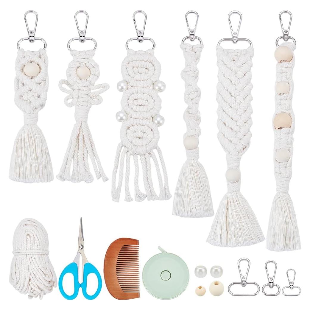 Kit de Llaveros de Macramé BEUNITONE para Principiantes DIY