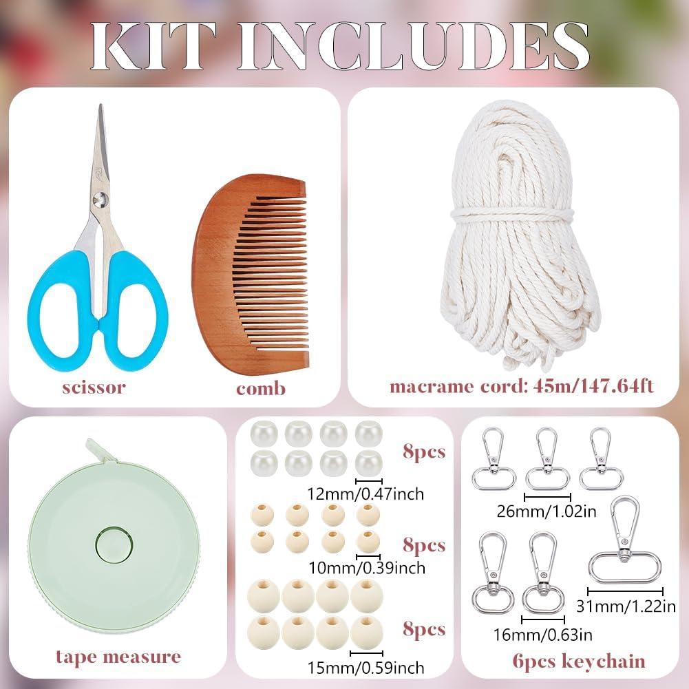Kit de Llaveros de Macramé BEUNITONE para Principiantes DIY