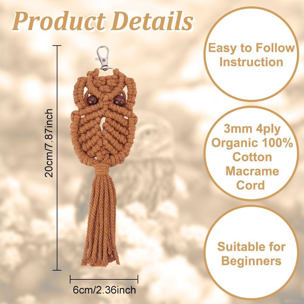 Kit de Llavero de Macramé Boho ACRNIGHEET - 6 Piezas