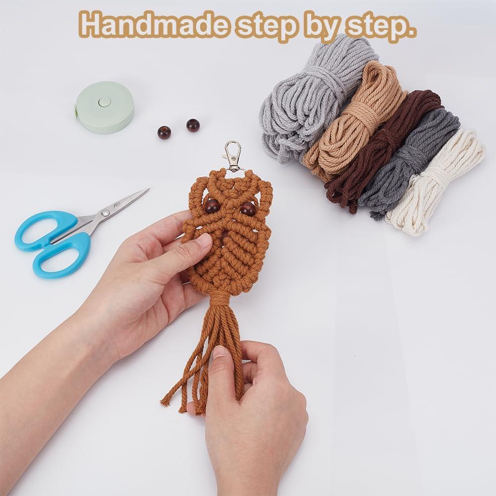 Kit de Llavero de Macramé Boho ACRNIGHEET - 6 Piezas