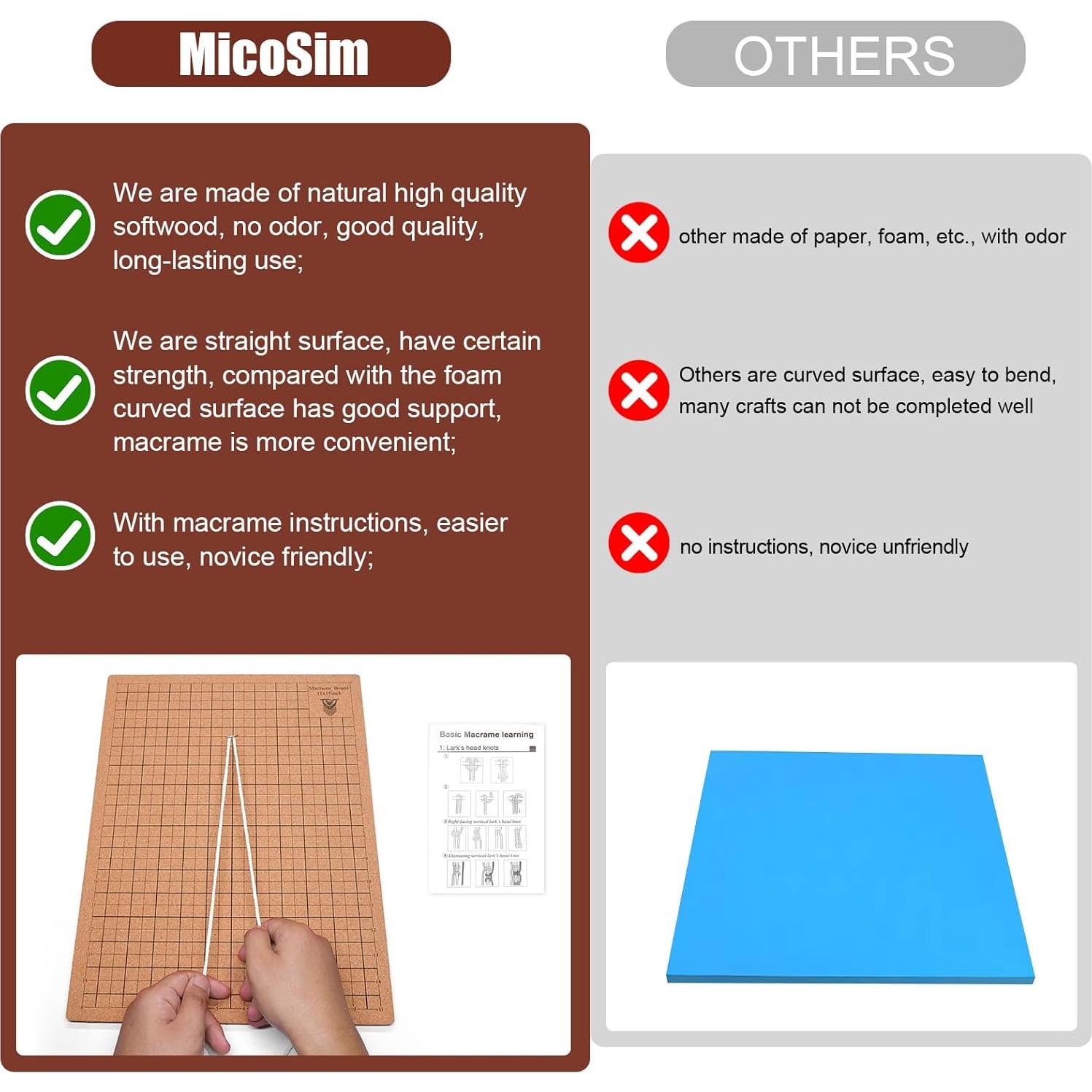 Tablero de Macramé MicoSim 30.5x40.6 cm para Trenzado