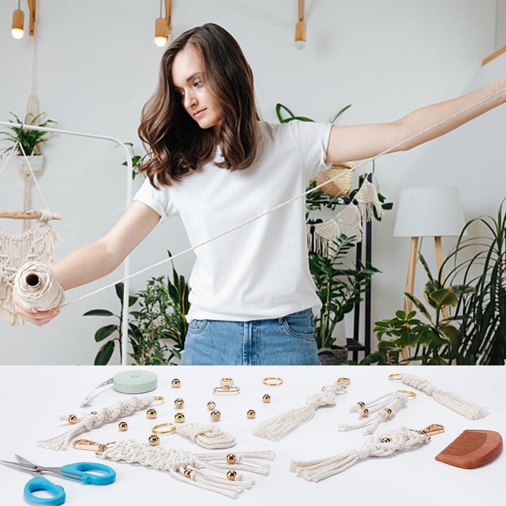 Kit de Llaveros de Macramé INFUNLY - 7 Diseños Bohemios