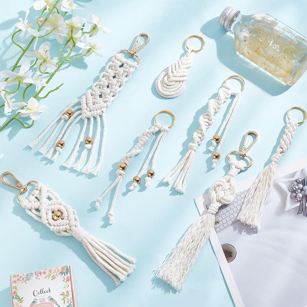 Kit de Llaveros de Macramé INFUNLY - 7 Diseños Bohemios