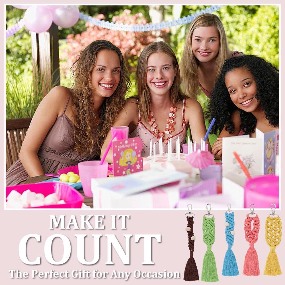 Kit de Llaveros de Macramé ACRNIGHEET 8 Colores DIY para Adultos