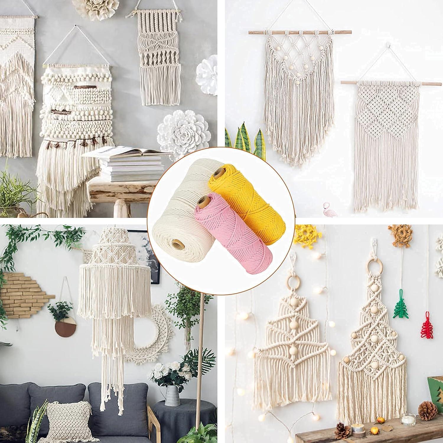 Kit de Macramé LECZIVOEN 329 Yardas 3mm con Perlas y Anillos