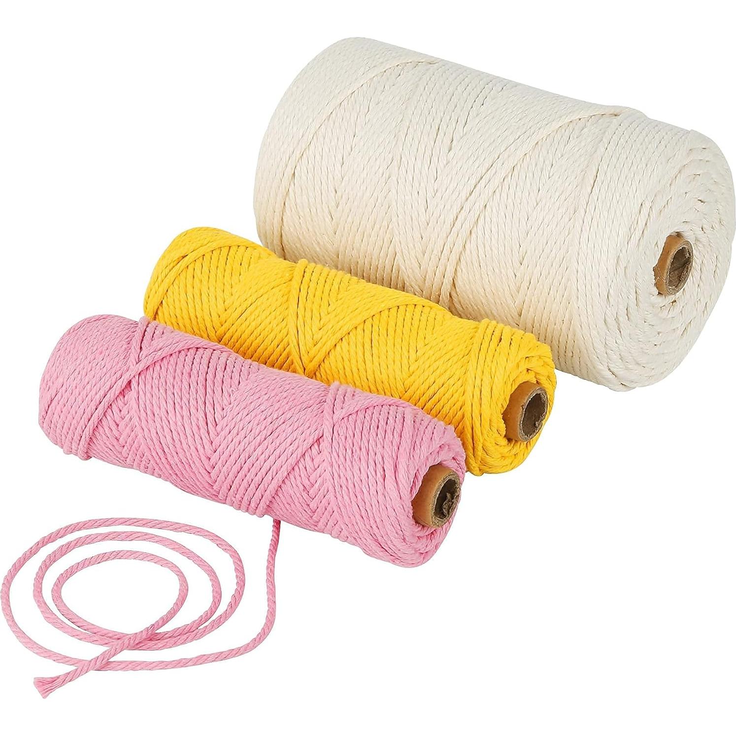 Kit de Macramé LECZIVOEN 329 Yardas 3mm con Perlas y Anillos