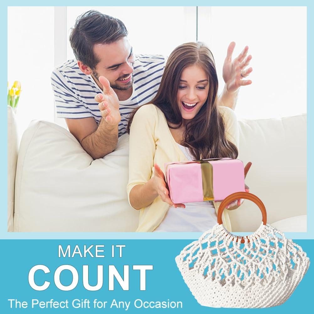 Kit de Bolsa de Macramé ACRNIGHEET DIY Blanco para Principiantes