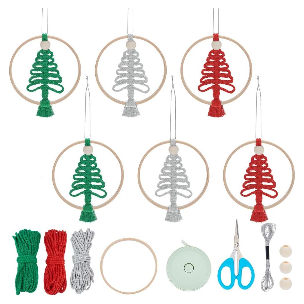 Kit de Macramé ACRNIGHEET para Árbol de Navidad - 6 Piezas