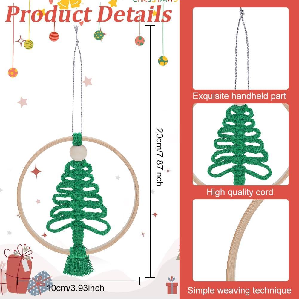 Kit de Macramé ACRNIGHEET para Árbol de Navidad - 6 Piezas