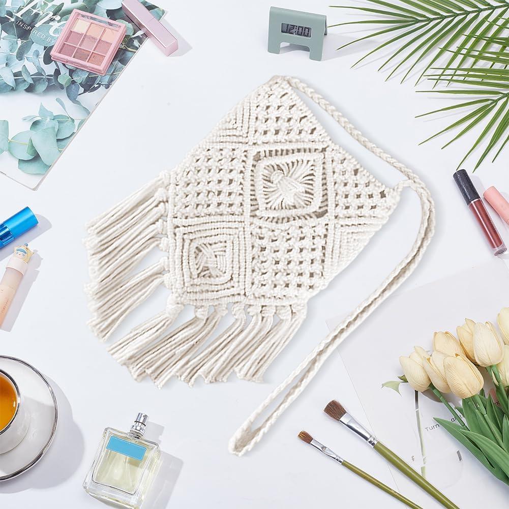 Kit de Bolsa de Macramé DIY INFUNLY Beige con Tutorial