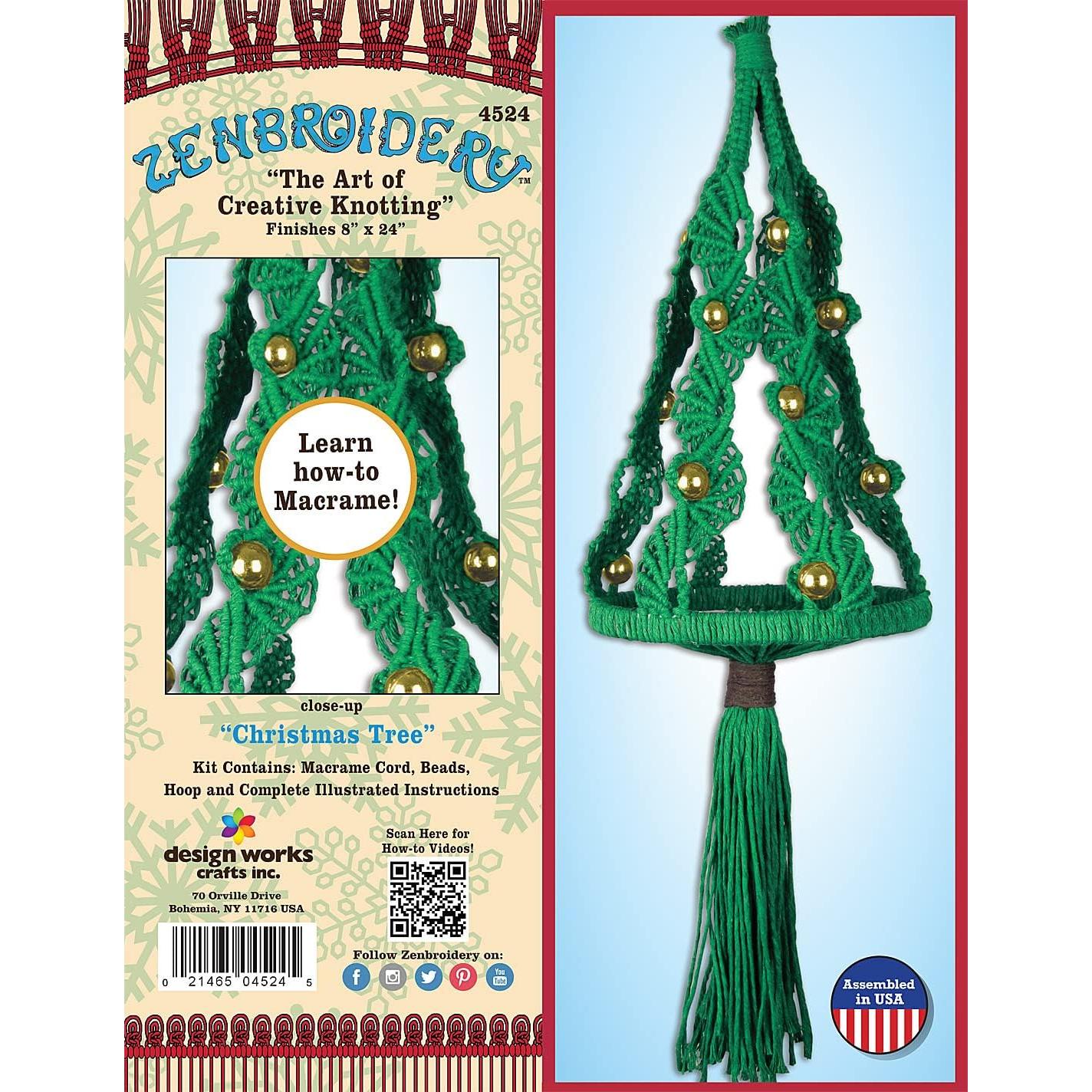 Kit de Macramé Árbol de Navidad Design Works 20x61 cm