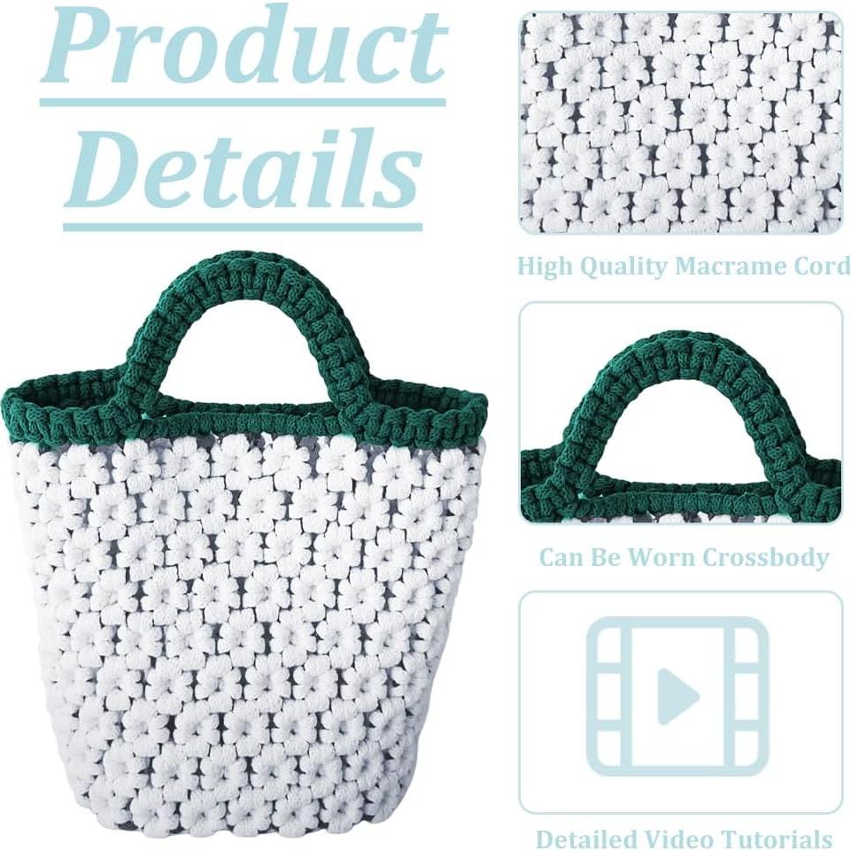 Kit de Bolsa de Macramé DIY BEUNITONE para Principiantes