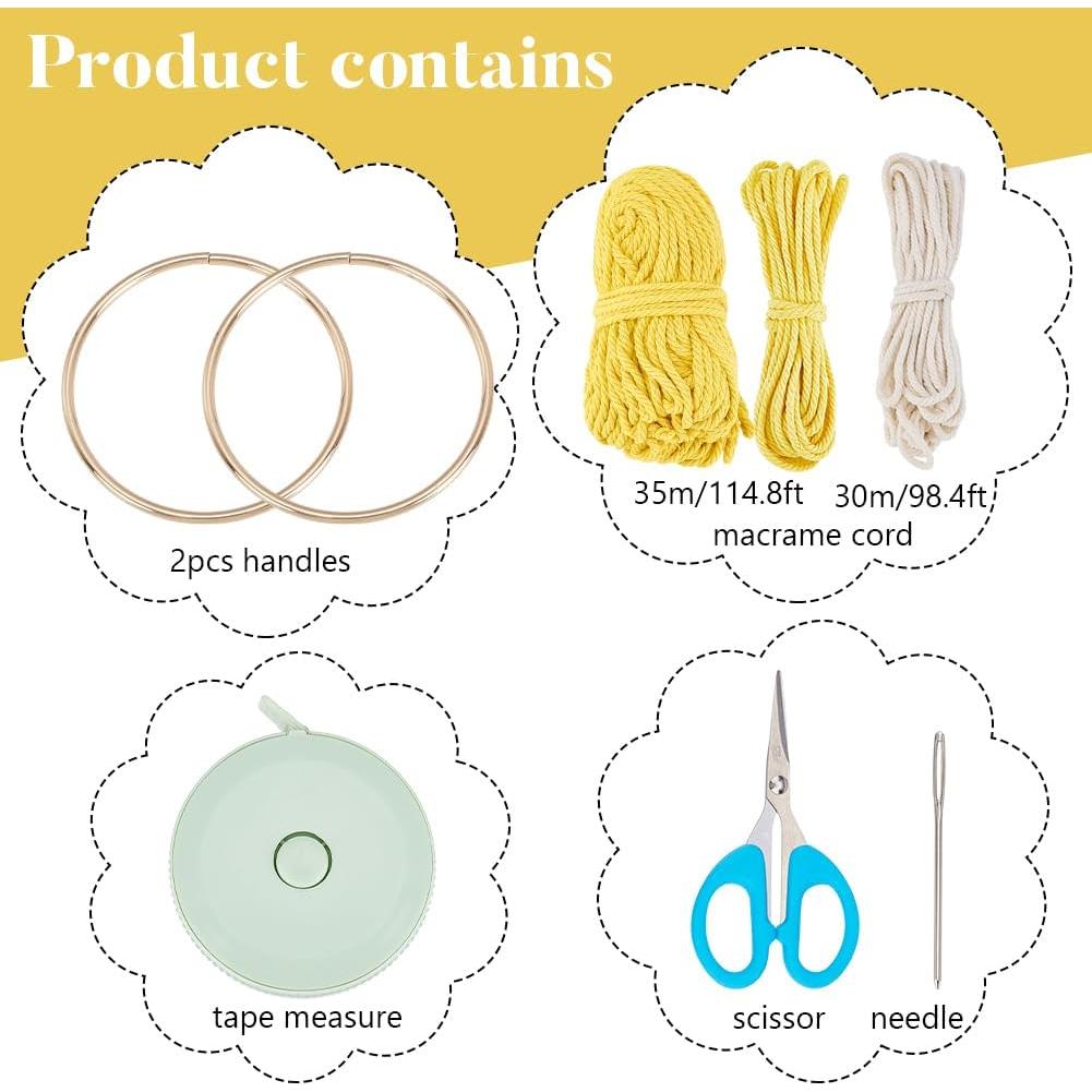 Kit de Bolsa de Macramé DIY BEUNITONE - Boho Floral Algodón