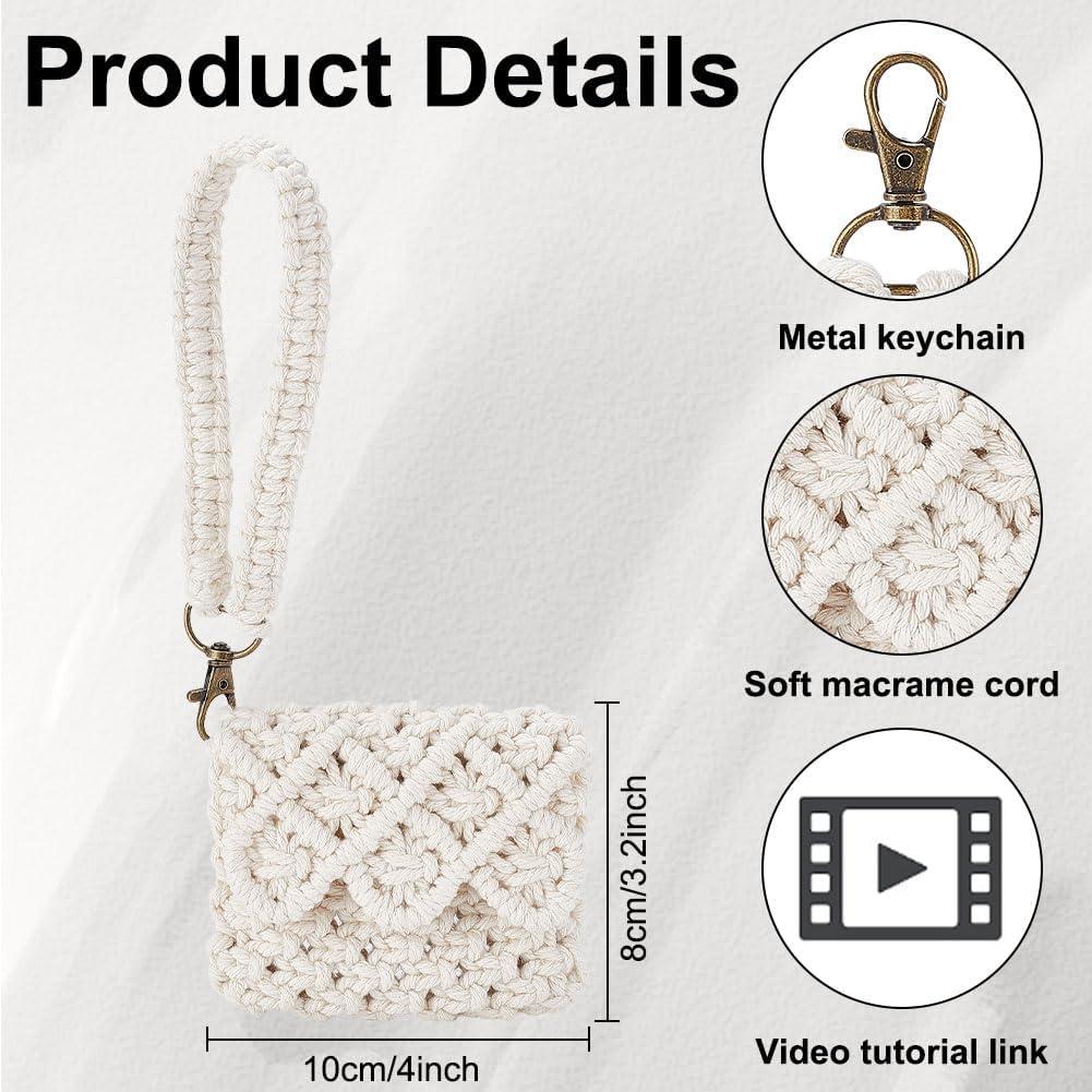 Kit de Macramé DIY WEBEEDY Billetera con Lanyard 30m