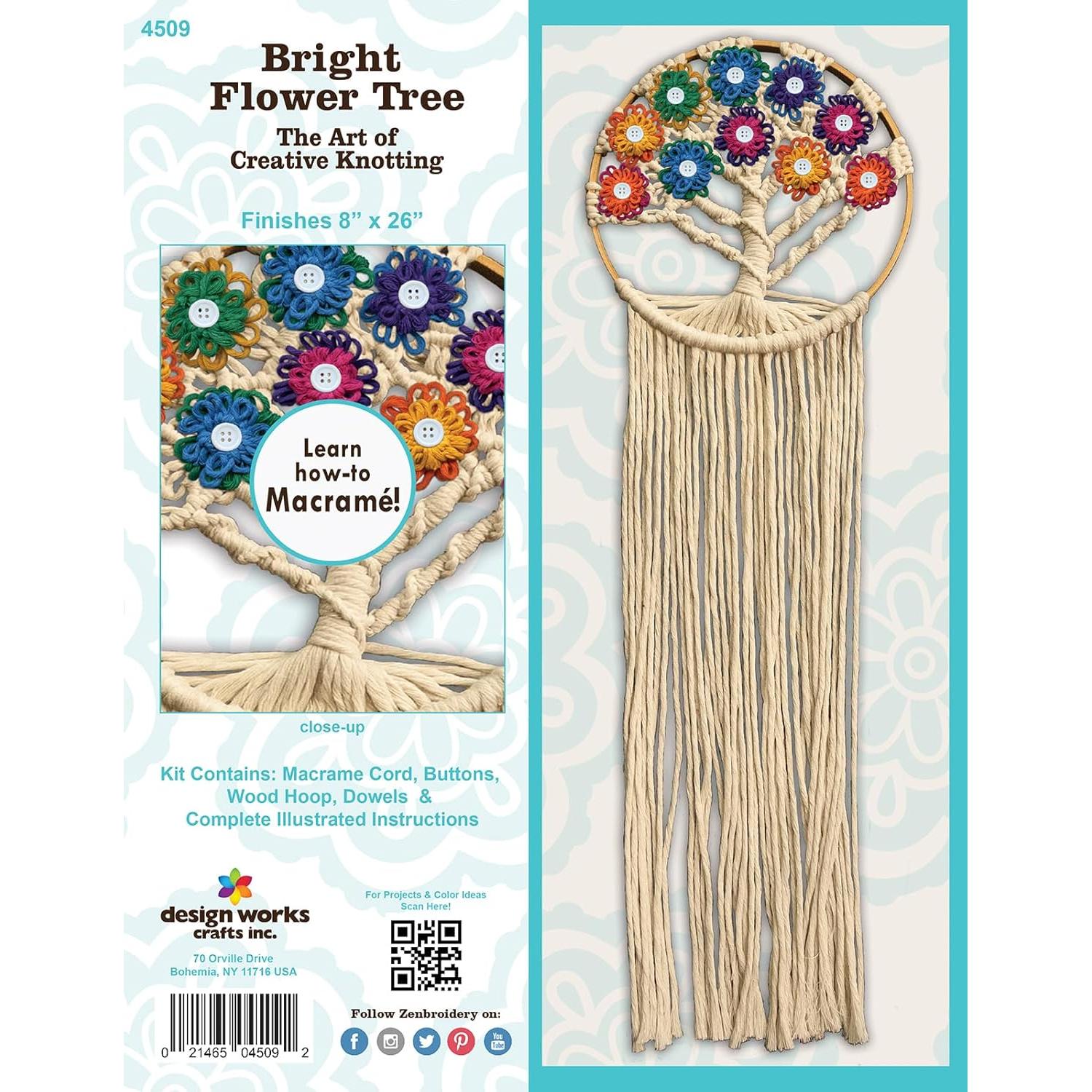 Kit de Macramé DesignWorks Ink Árbol de Flores 66 cm