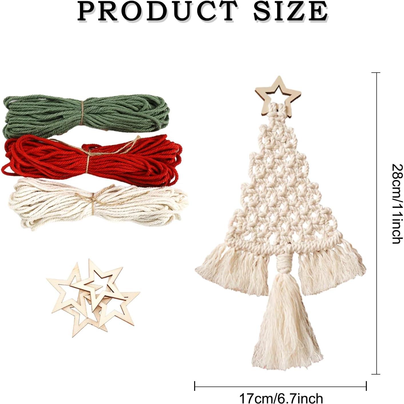 Kit de Macramé para Árbol de Navidad 3 Piezas Decoración DIY