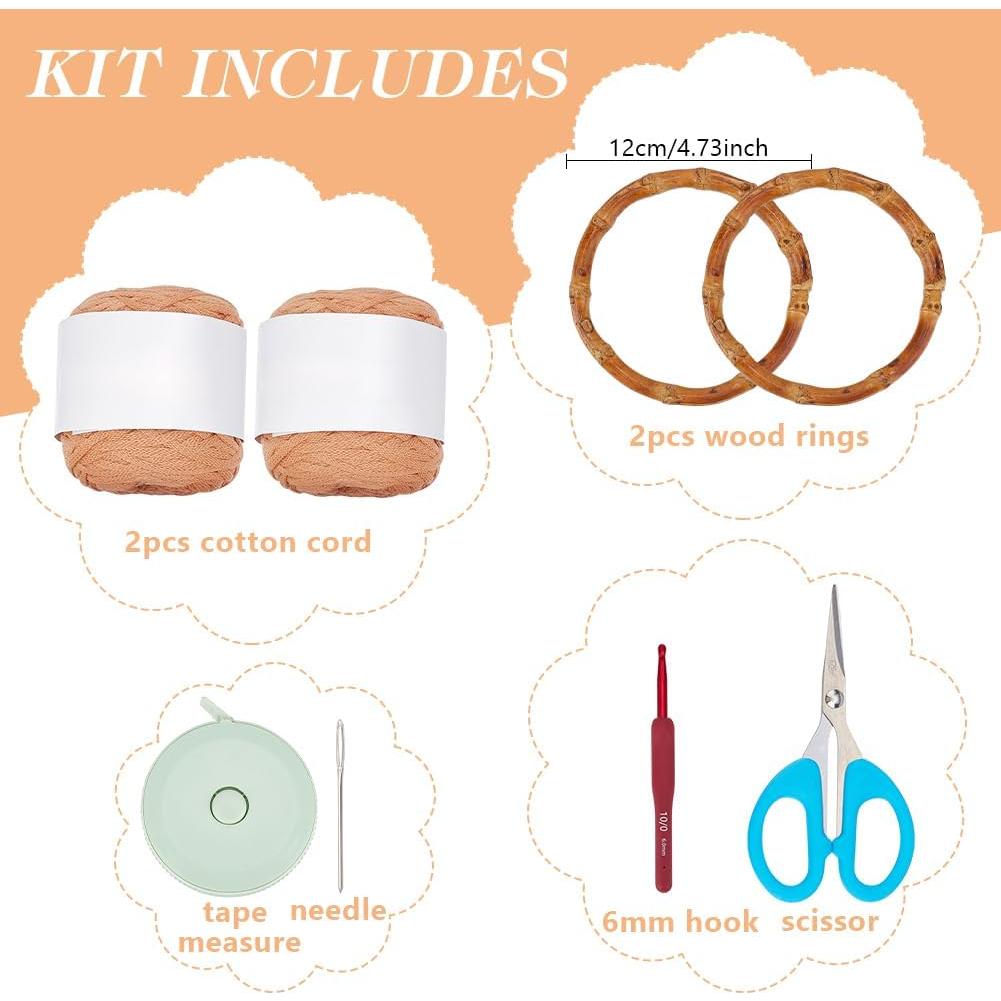 Kit de Bolsa de Crochet ACRNIGHEET Khaki para Principiantes