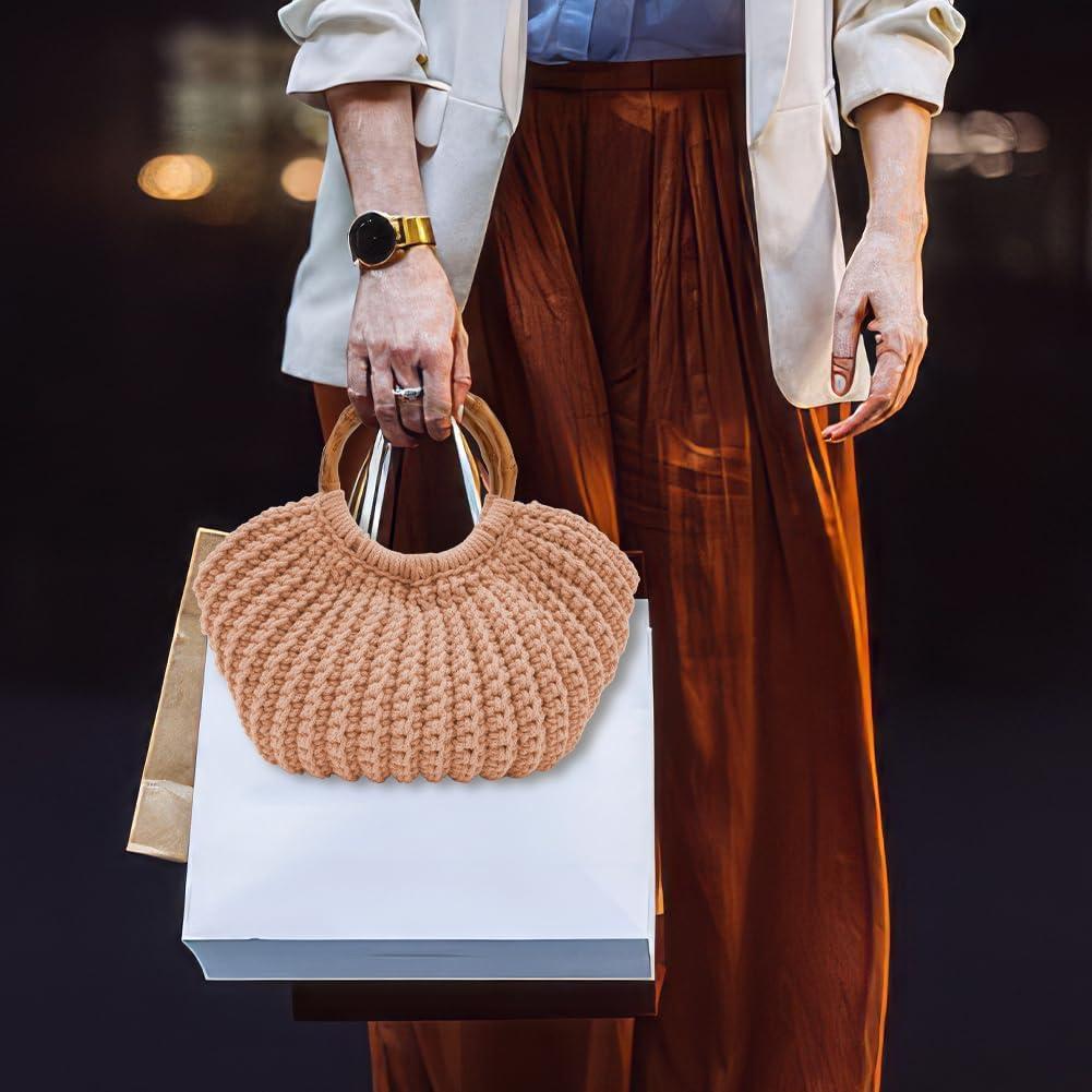 Kit de Bolsa de Crochet ACRNIGHEET Khaki para Principiantes