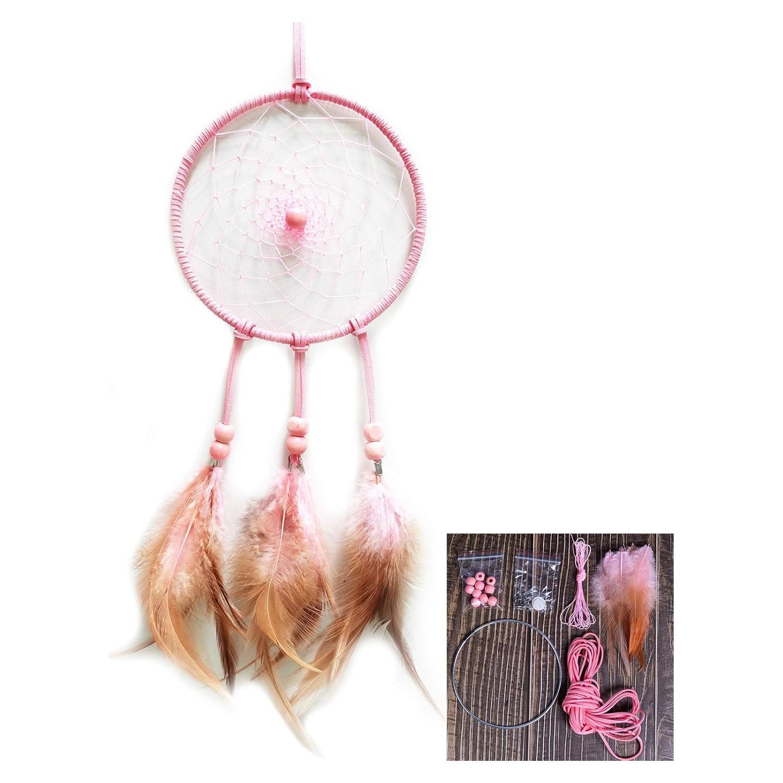 Kit de Atrapasueños DIY FANDOL 12cm Rosa para Principiantes