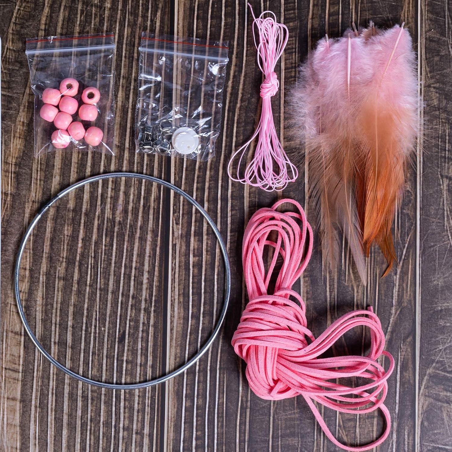 Kit de Atrapasueños DIY FANDOL 12cm Rosa para Principiantes