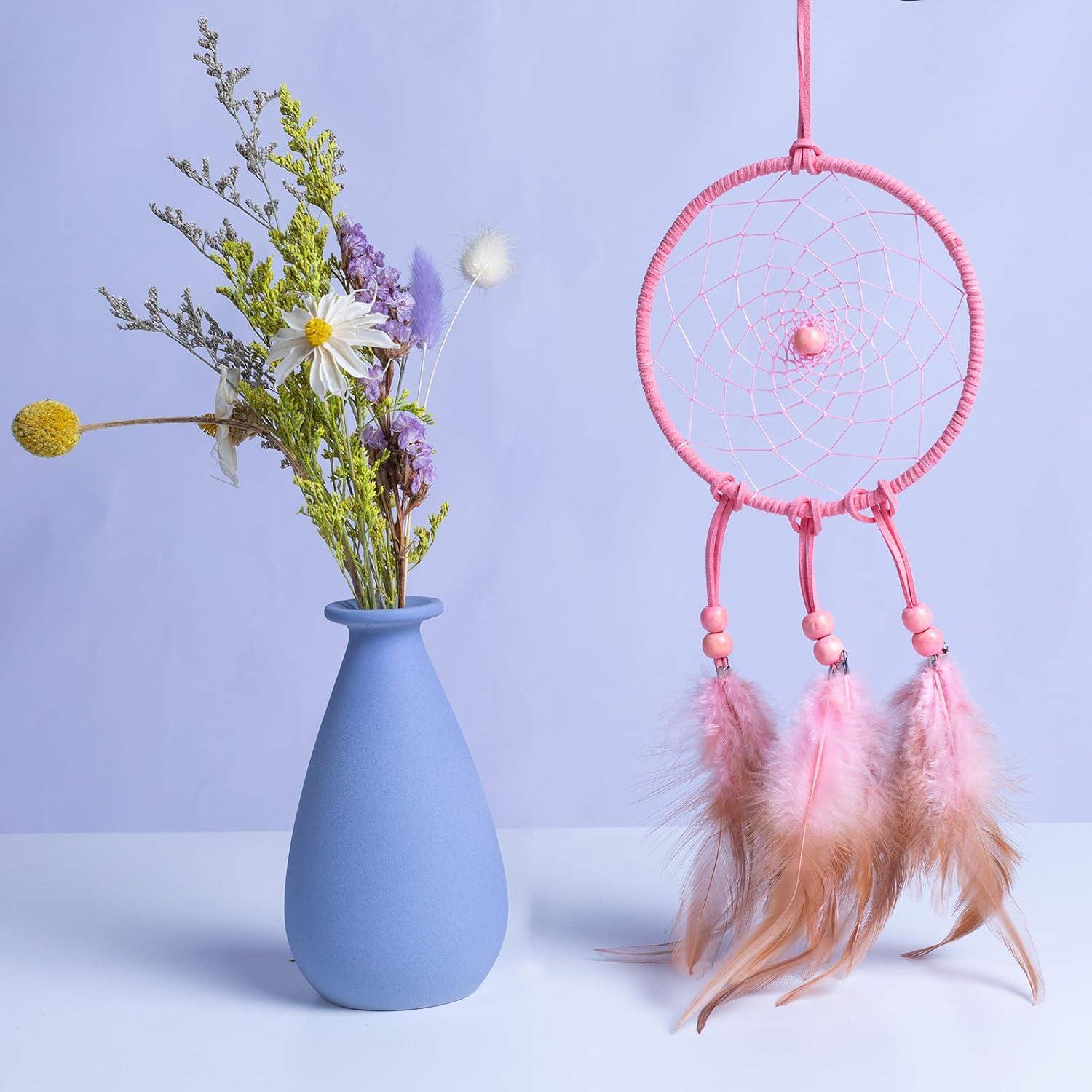 Kit de Atrapasueños DIY FANDOL 12cm Rosa para Principiantes