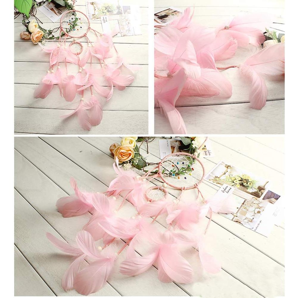 Kit de Atrapasueños DIY FANDOL - Rosa, 11cm y 5cm