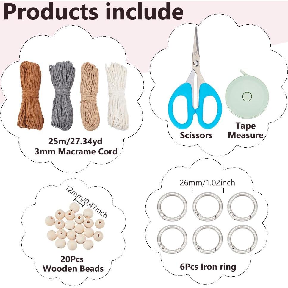 Kit de Macramé BEUNITONE para Principiantes - Funda de Auriculares DIY