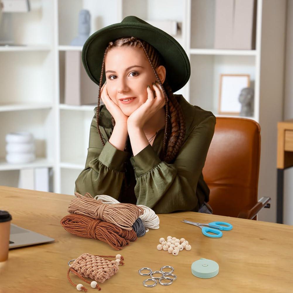 Kit de Macramé BEUNITONE para Principiantes - Funda de Auriculares DIY