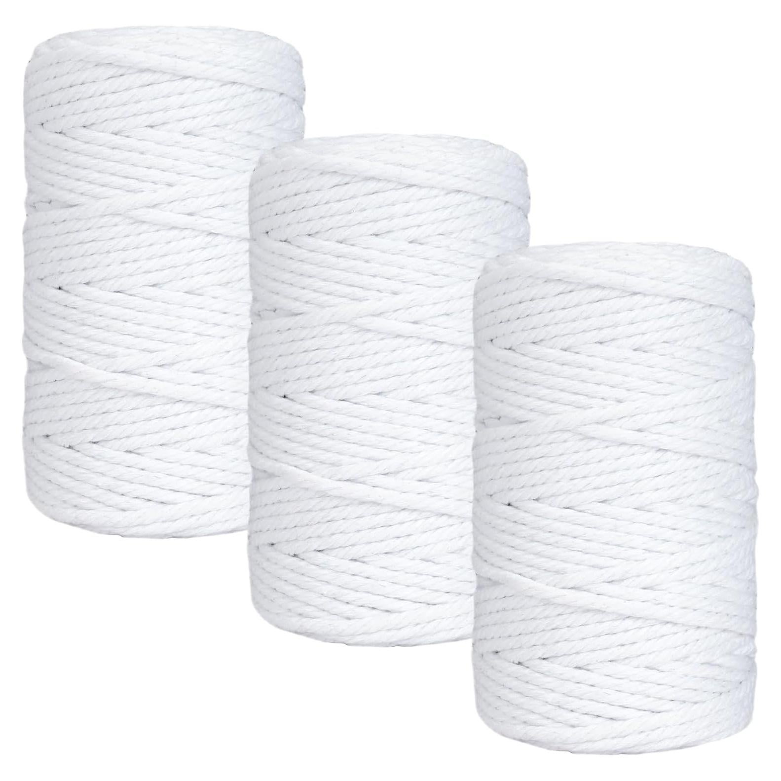 Cuerda de Macramé Blanca 3mm - Kit 3 Rollos 149.9m Algodón