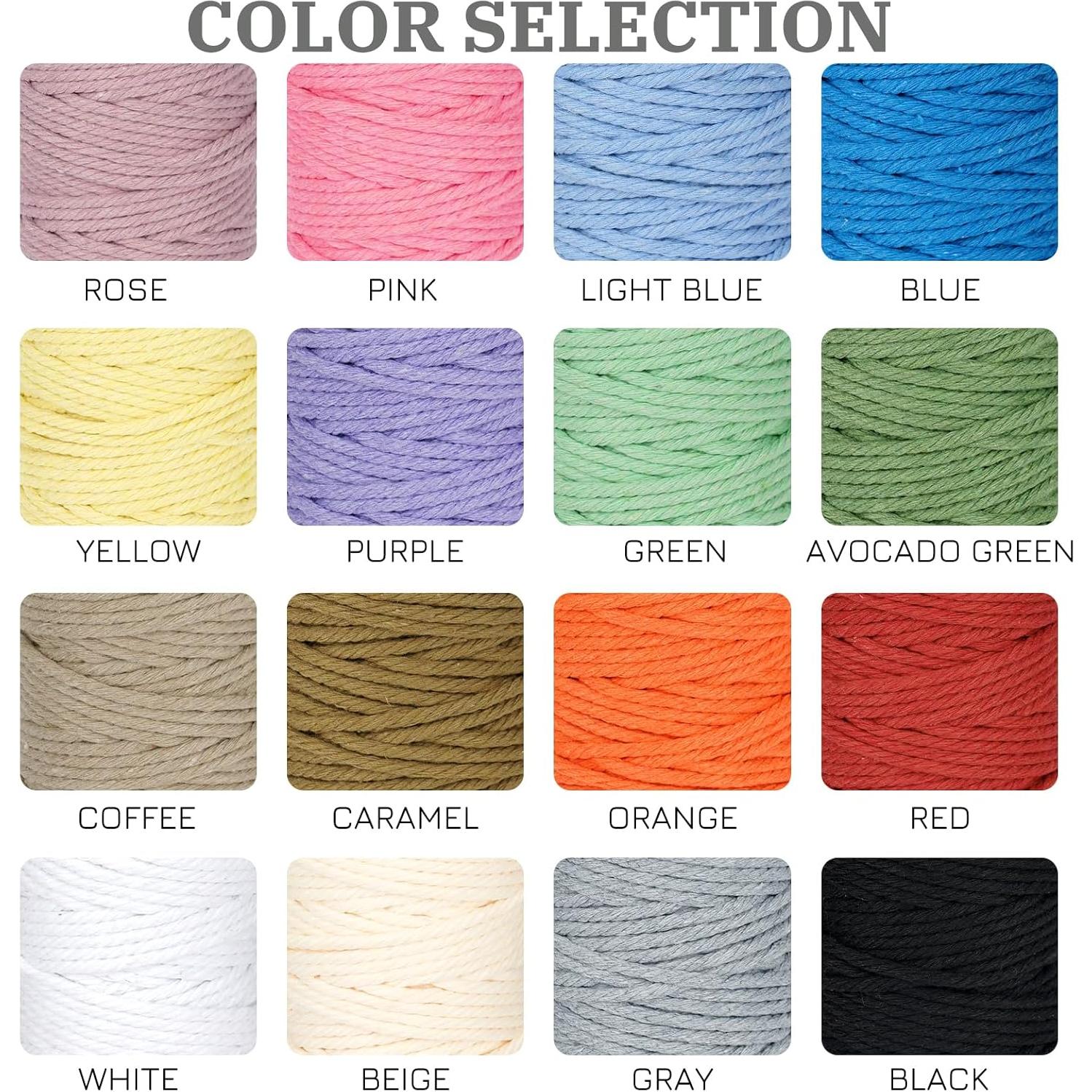 Cuerda de Macramé Blanca 3mm - Kit 3 Rollos 149.9m Algodón