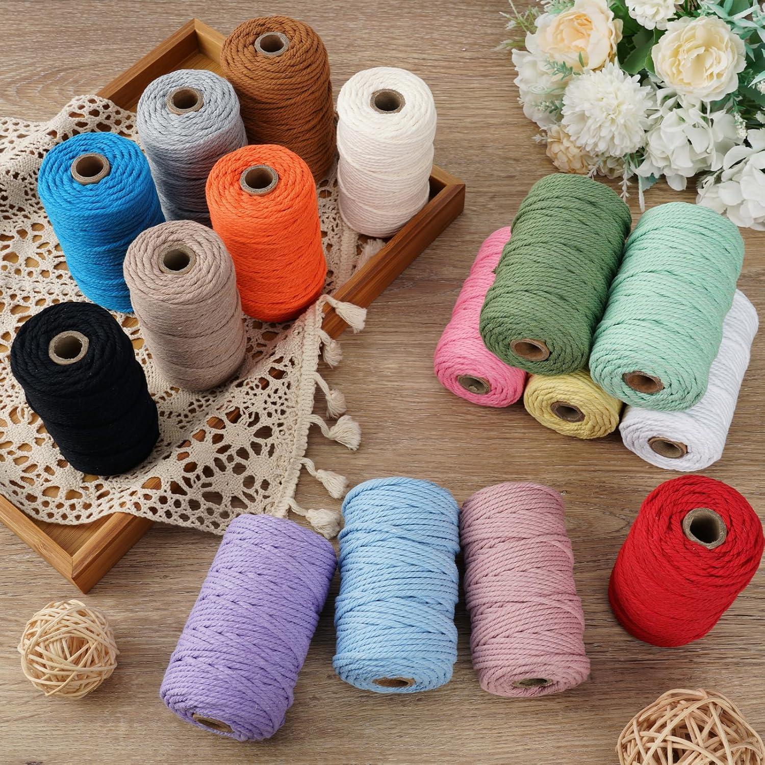 Cuerda de Macramé Blanca 3mm - Kit 3 Rollos 149.9m Algodón