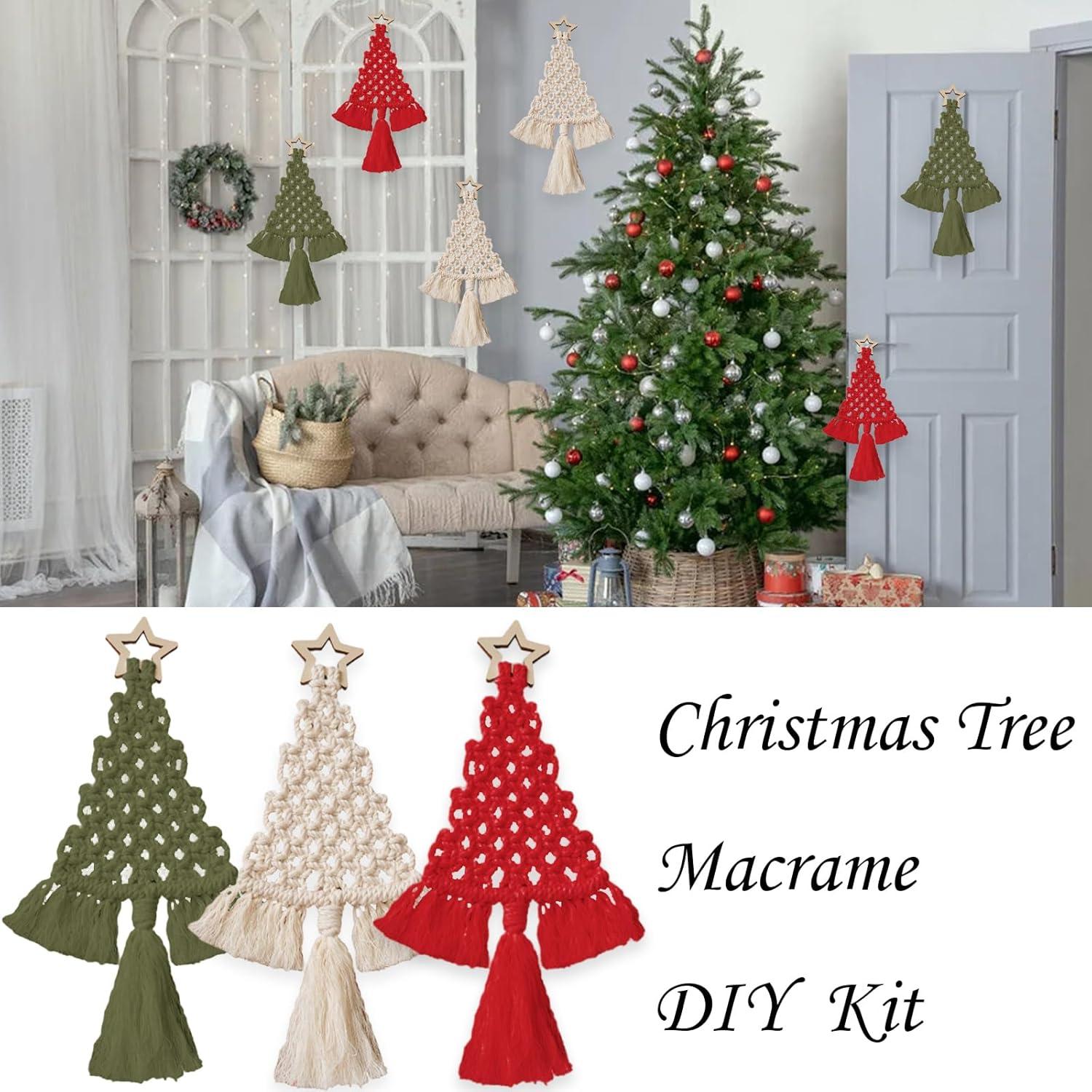 Kit de Macramé Navidad Ncozwo 3 Piezas Adornos Colgantes