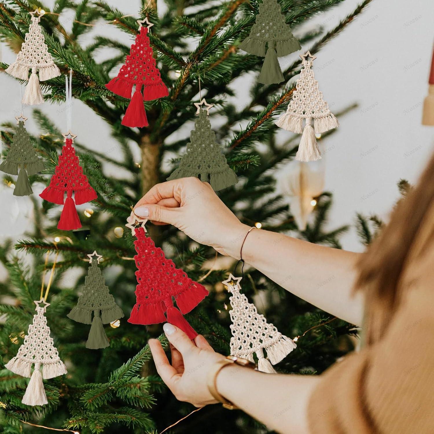 Kit de Macramé Navidad Ncozwo 3 Piezas Adornos Colgantes