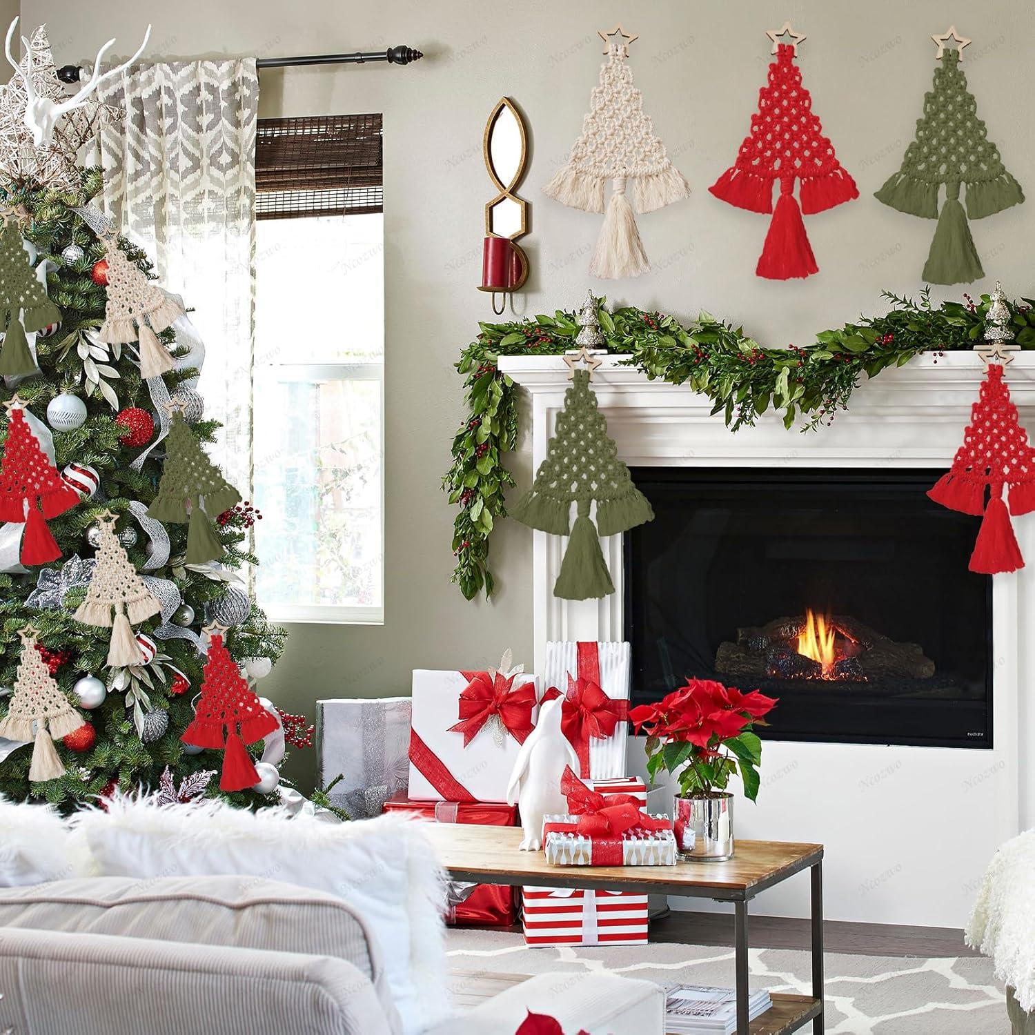 Kit de Macramé Navidad Ncozwo 3 Piezas Adornos Colgantes