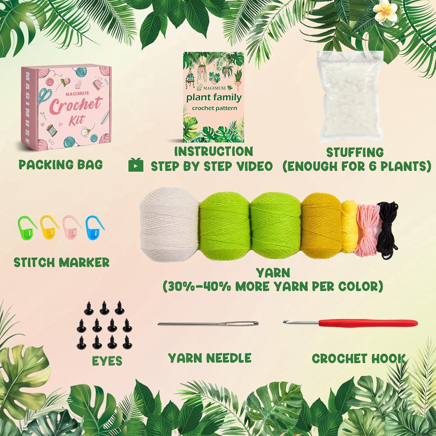 Kit de Crochet Magimuse Monstera para Principiantes - 7 Colores