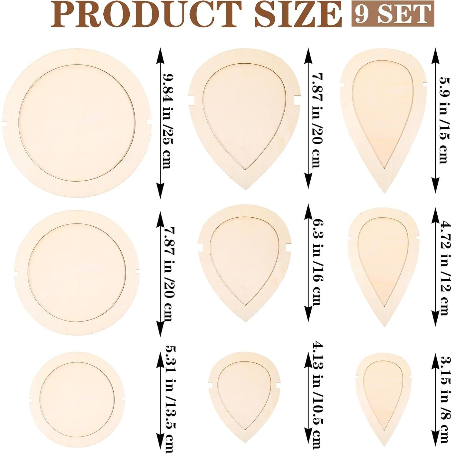 Juego de Plantillas de Macramé 11 Pcs Ubamdom - Madera y Acero