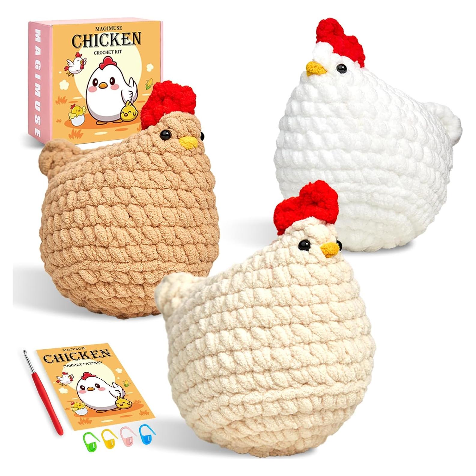 Kit de Crochet MAGIMUSE para Principiantes - 3 Pollos