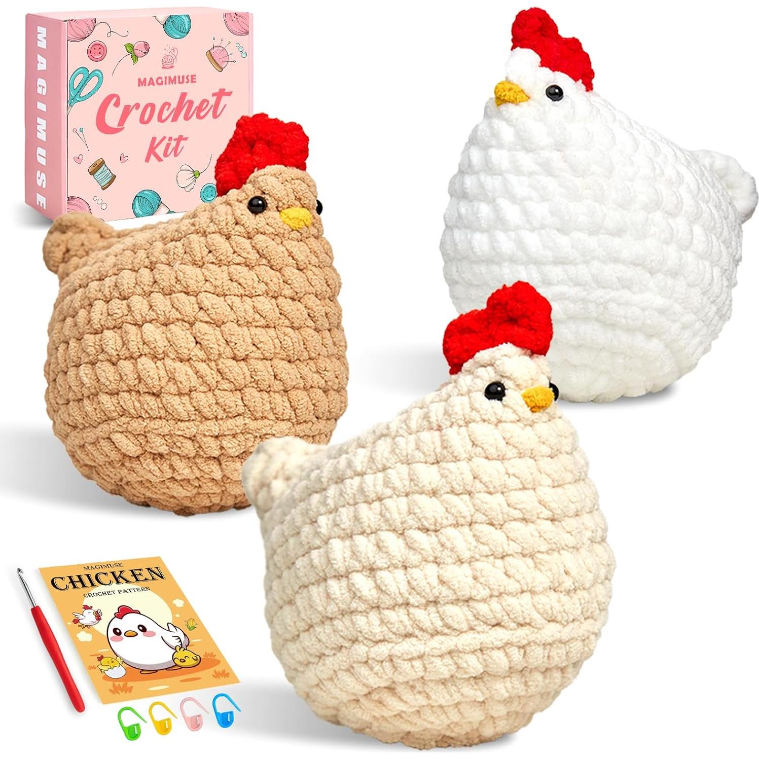 Kit de Crochet MAGIMUSE para Principiantes - 3 Pollos