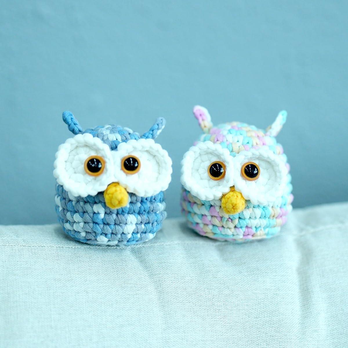 Kit de Crochet NestledCrafts Hootwin para Principiantes - 2 Búhos