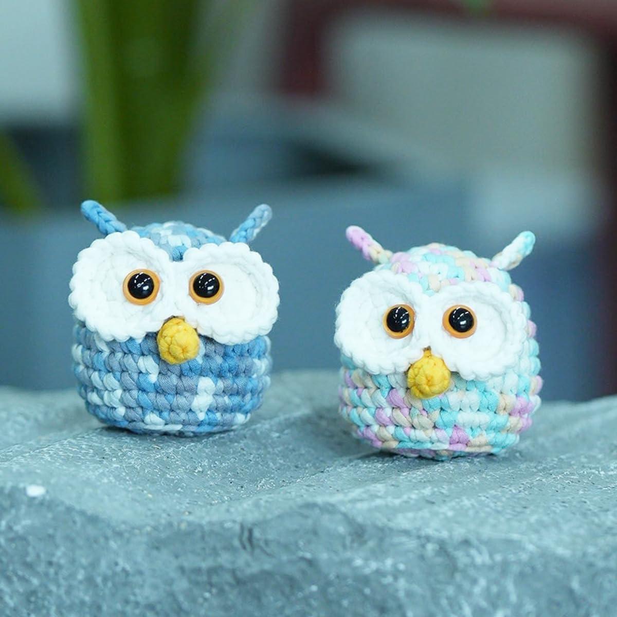 Kit de Crochet NestledCrafts Hootwin para Principiantes - 2 Búhos