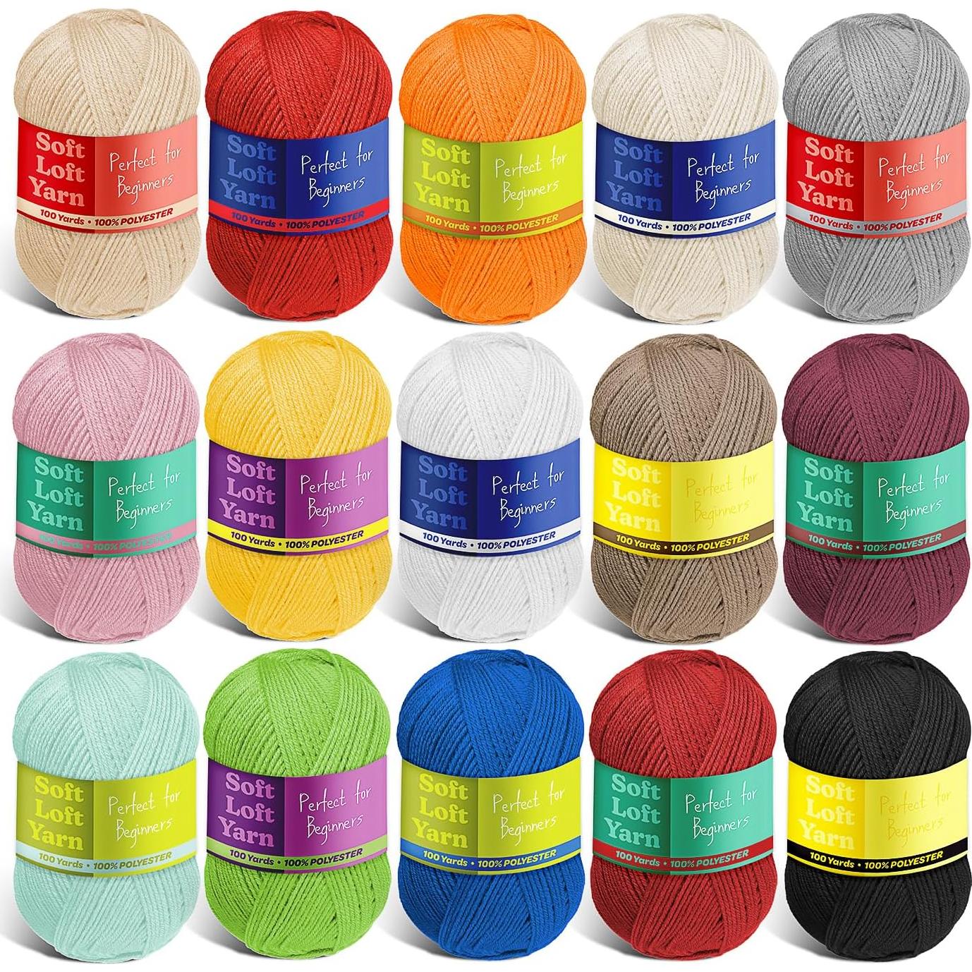 Kit de Crochet Hearth & Harbor para Principiantes - 15 Ovillos y 21 Ganchos