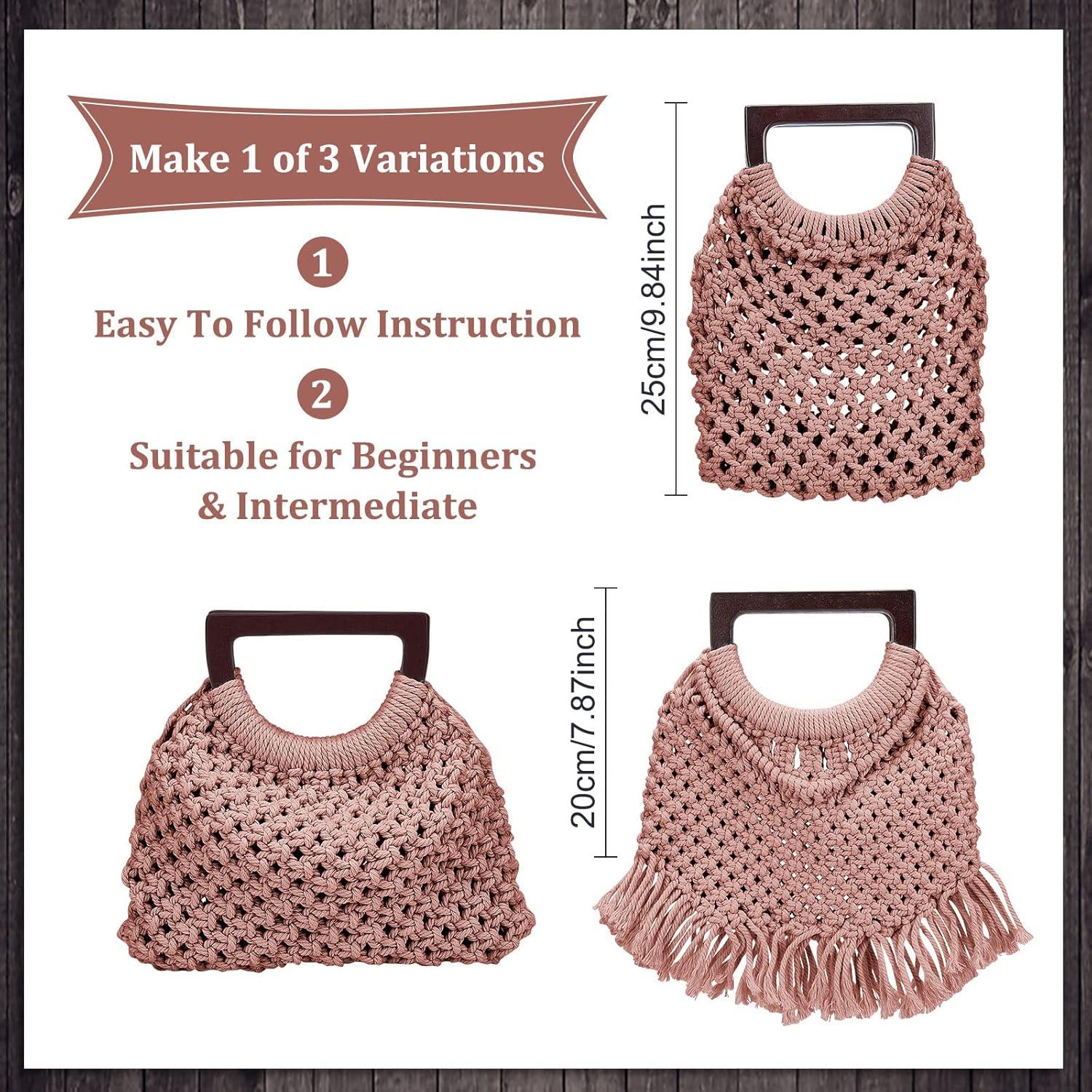 Kit de Macramé WEBEEDY para Principiantes - Bolso DIY Marrón