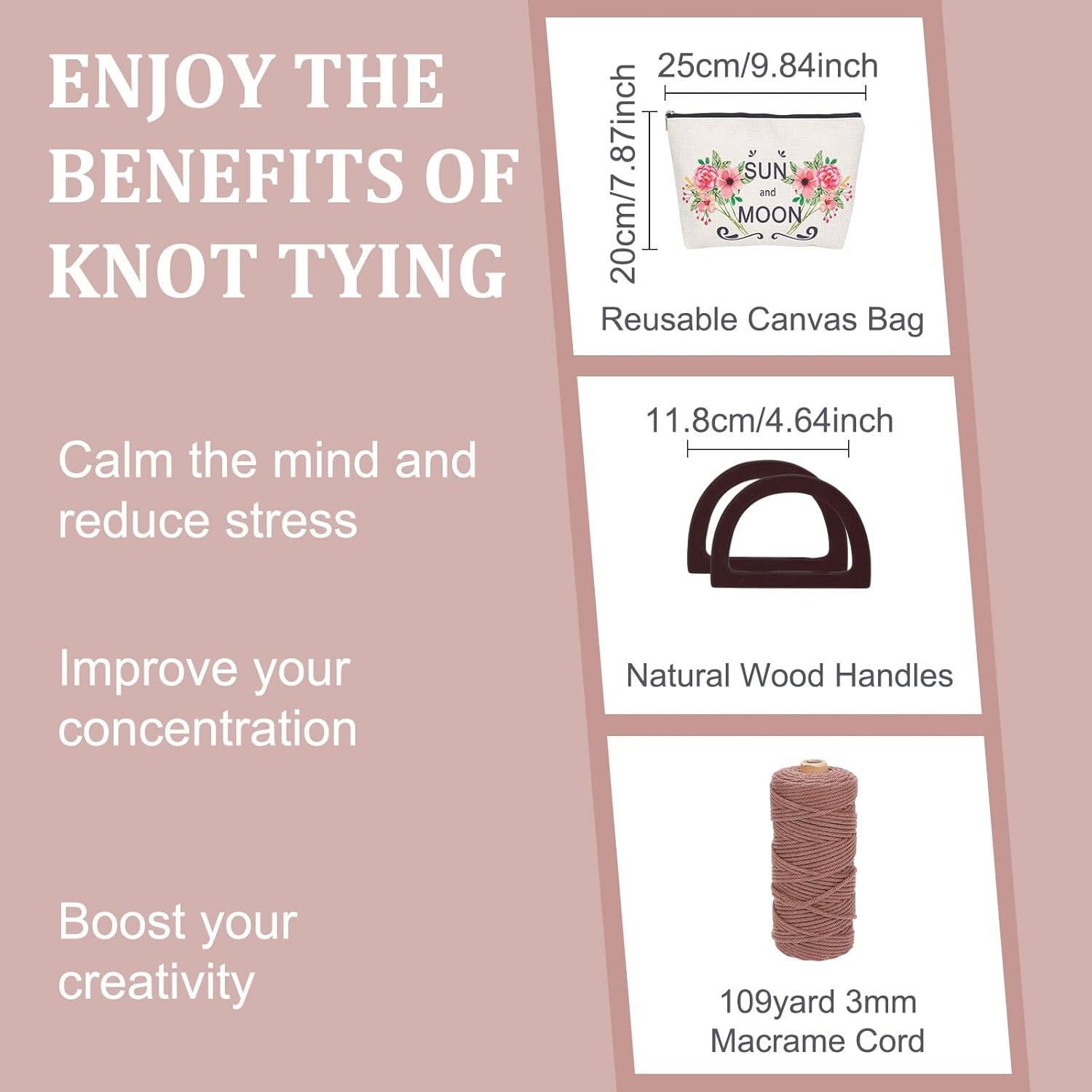 Kit de Macramé WEBEEDY para Principiantes - Bolso DIY Marrón