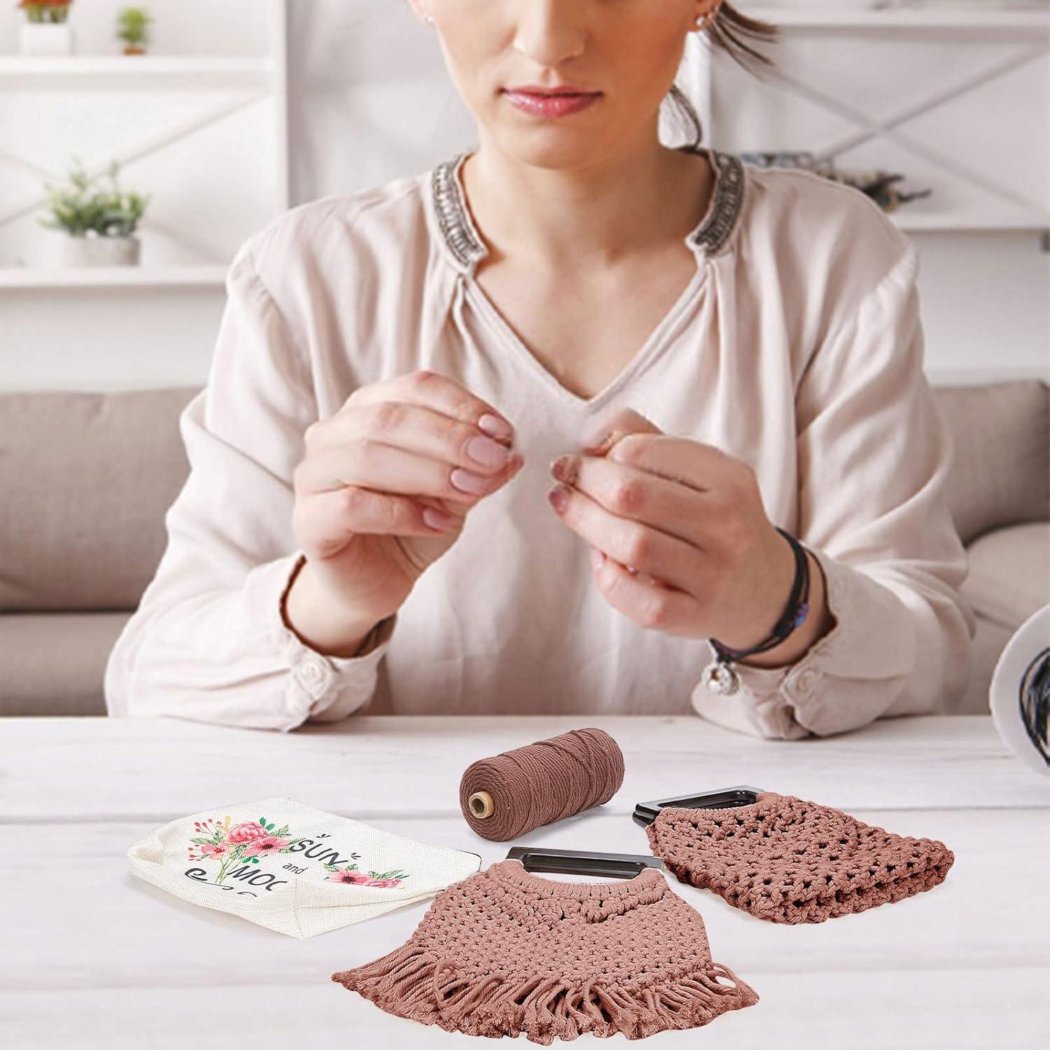 Kit de Macramé WEBEEDY para Principiantes - Bolso DIY Marrón