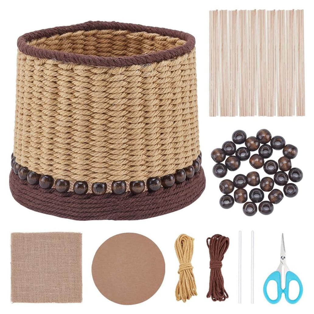 Kit de Cesta Tejida FREEBLOSS DIY - 2 Cartones Redondos 10 cm