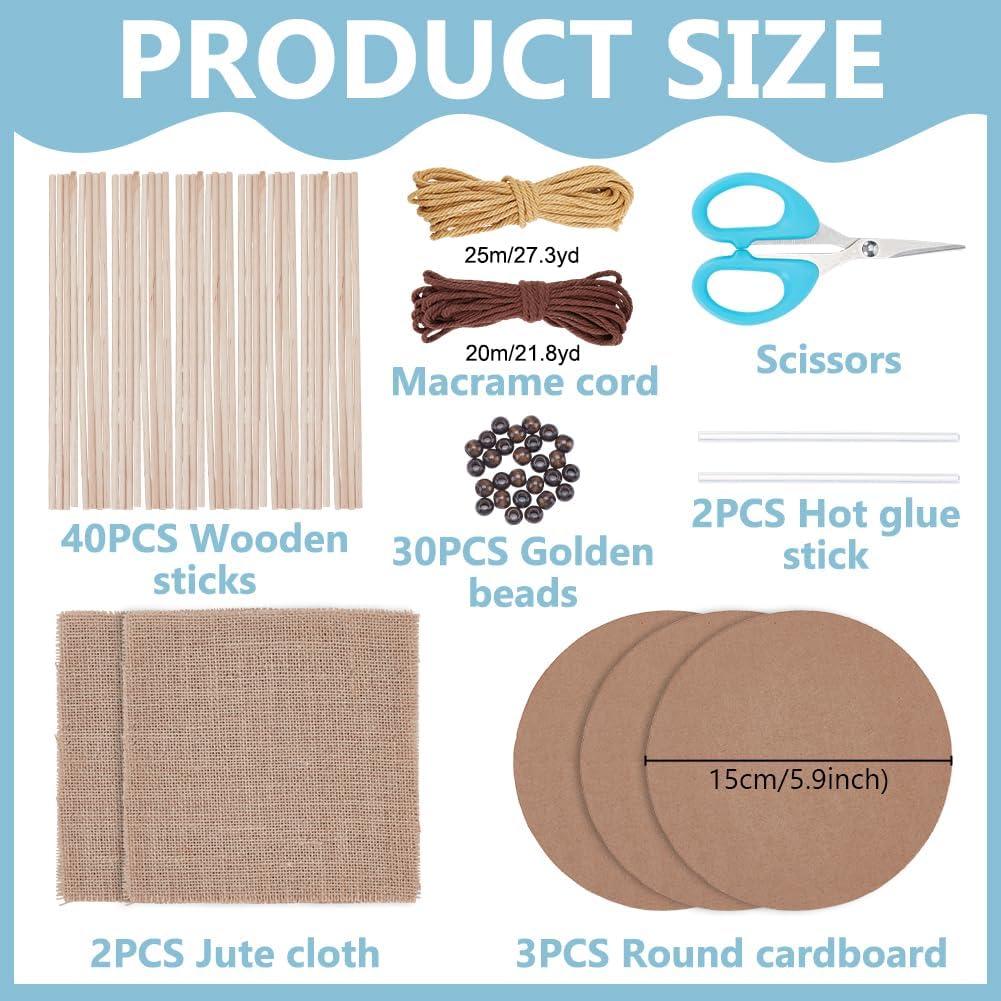 Kit de Cesta Tejida FREEBLOSS DIY - 2 Cartones Redondos 10 cm