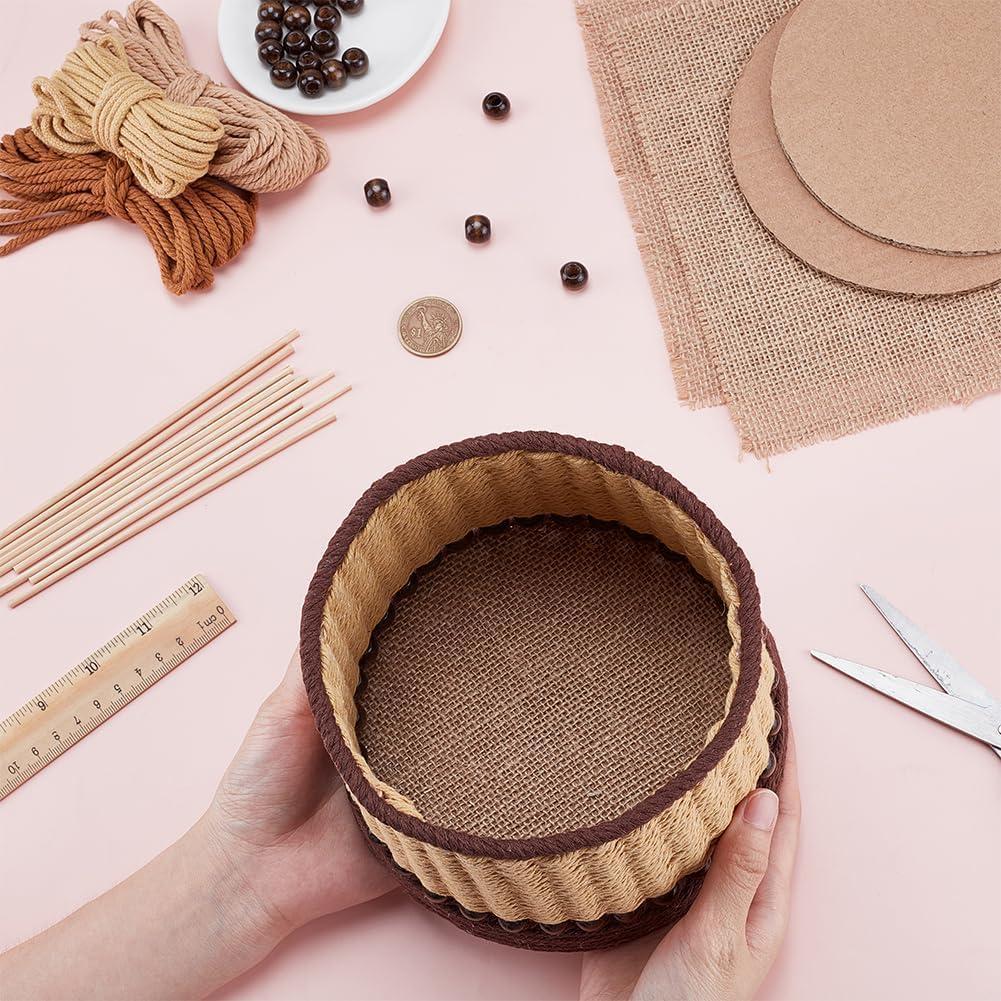 Kit de Cesta Tejida FREEBLOSS DIY - 2 Cartones Redondos 10 cm