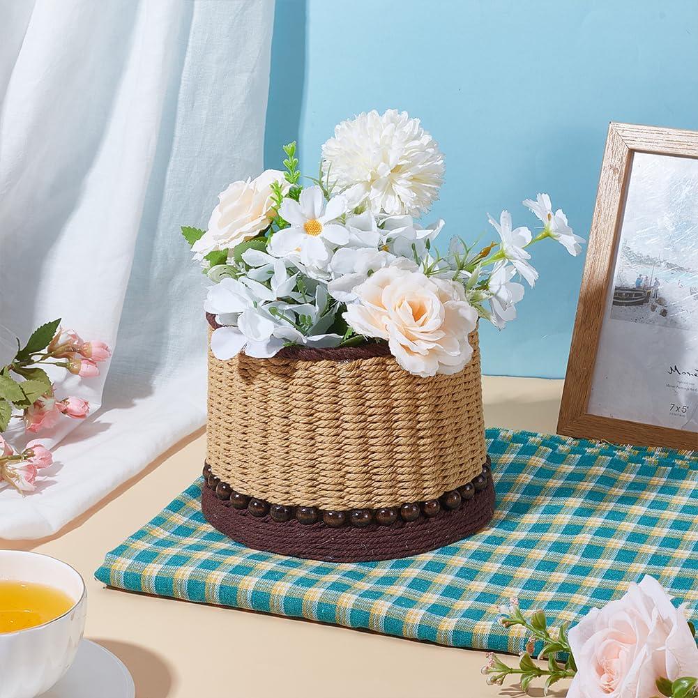 Kit de Cesta Tejida FREEBLOSS DIY - 2 Cartones Redondos 10 cm